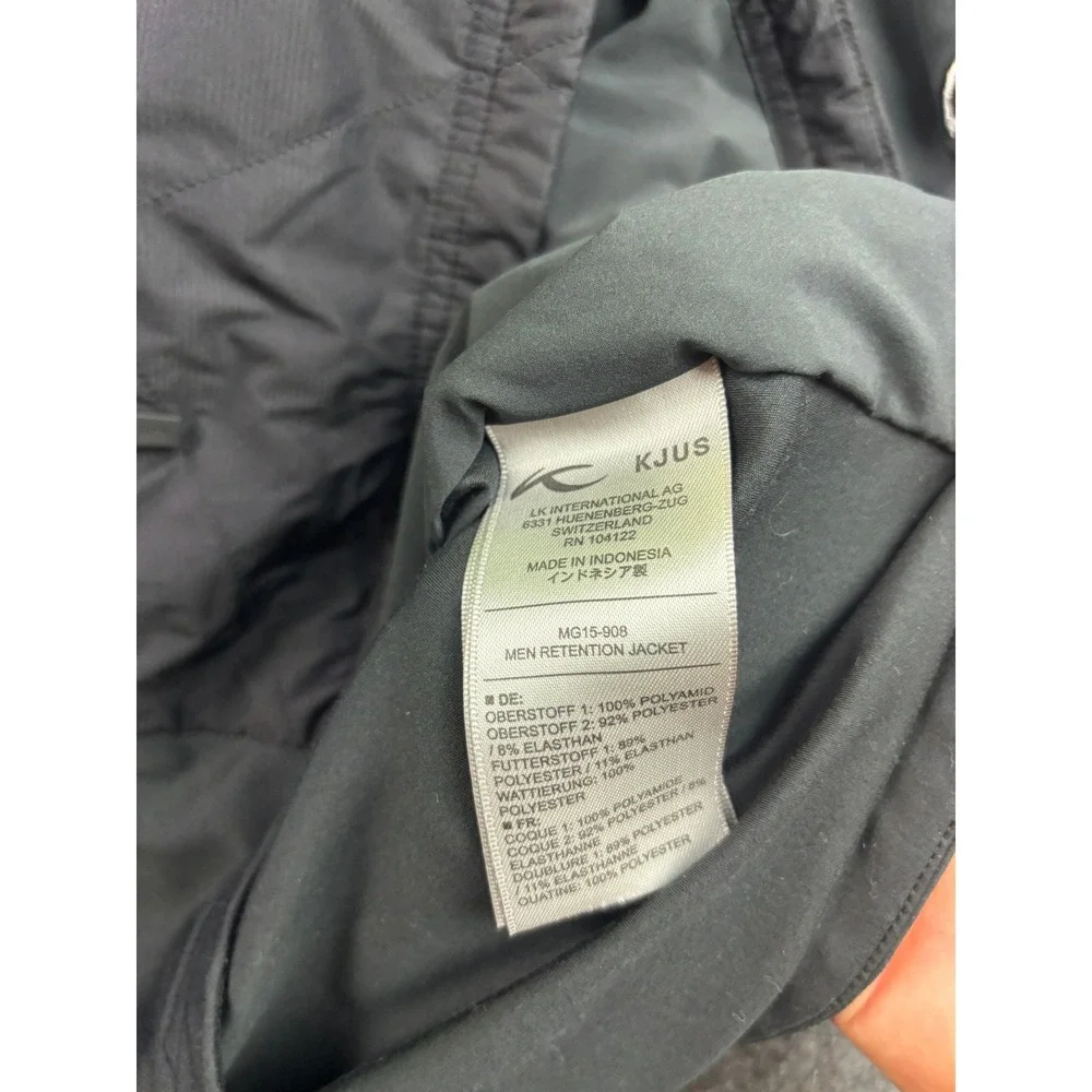 KJUS Retention Jacket Mens 54/XL Black Quilted Hybrid Full Zip Golf MG15-908